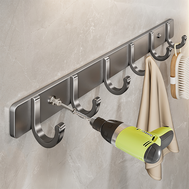 挂钩打孔式强力粘胶墙壁壁挂卫生间衣服毛巾衣架浴室厨房门后挂架