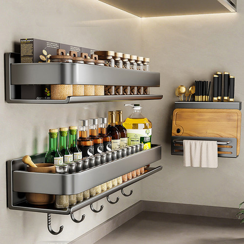 打孔免打孔加宽加粗厨房置物架