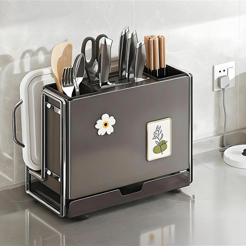 厨房多功能磁吸式一体收纳刀架