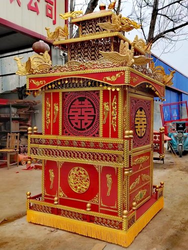 胡锦蝶花轿三顶拆卸折叠钢木混合