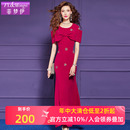 轻熟高级蝴蝶结设计感气质长裙子礼服 菲梦伊钉珠露肩连衣裙女夏季