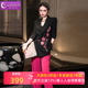 气质黑色西服职业长裤 菲梦伊新中式 子 女秋季 通勤时尚 绣花西装 套装