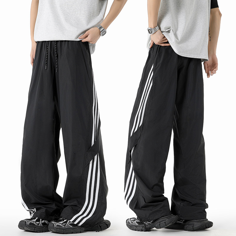 新款360度打孔透气速干三条杠长裤XZ503-K5029P特P50控88,男装休闲裤,星座503-1