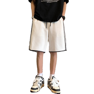 2024菠萝纹拼接条纯色男女五分休闲短裤XZ503-1DK513P40控58图片