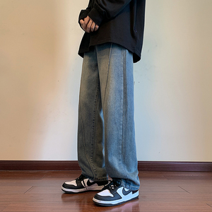 加绒秋冬牛仔裤季美式男女款水洗复古长裤XZ503-1K808P55-65图片