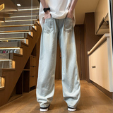 2025夏季冰丝破洞牛仔长裤男女款现货XZ503-1K827P55控78，男装休闲裤，星座503-1