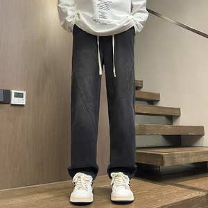 现货 纯色拼接松紧腰牛仔裤XZ503-1K823特P45控78图片