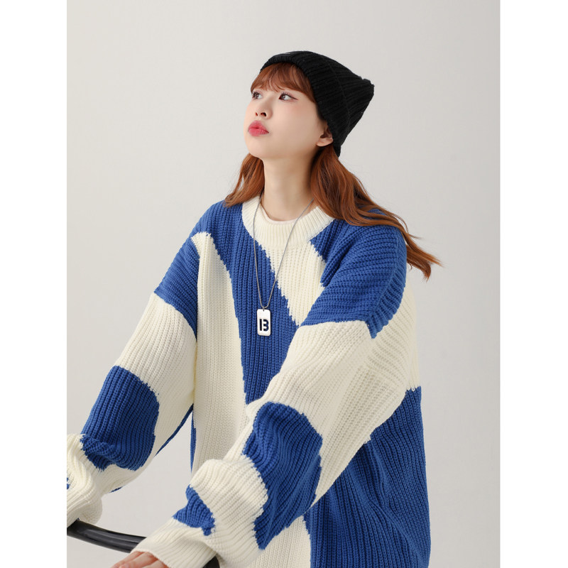 Herbst Winter Neue Kuh Muster Männer und Frauen Lose Casual Pullover XZ503-1MY09P75 Control 98_voghion.com