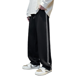 秋冬新款三条杠重磅华棉直筒潮流休闲裤XZ503-1K5016P60控88图片
