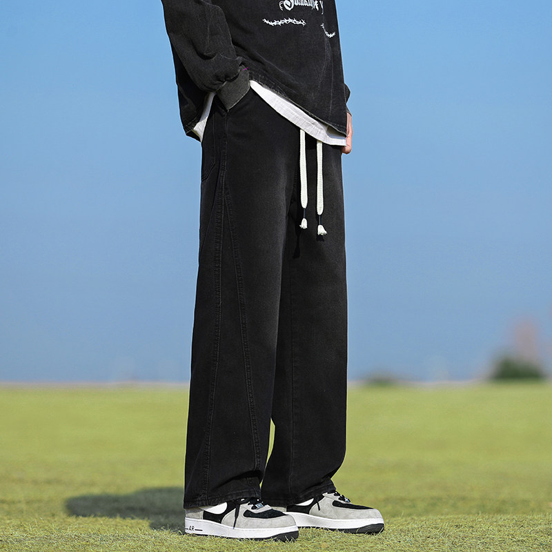 2025春秋季直筒宽松抽绳潮流百搭牛仔裤XZ503-1-K818P50-78,男装牛仔裤,星座503-1