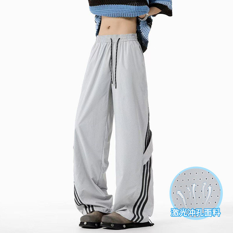 新款360度打孔透气速干三条杠长裤XZ503-K5029P特P50控88,男装休闲裤,星座503-1