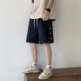 夏季潮牌排扣纯色五分裤宽松牛仔短裤XZ503-1DK512P45控58，男装牛仔裤，星座503-1