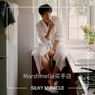 7折 SILKY MIRACLE 居家服棉 TREASURE男士 浴袍白色睡袍睡衣长款