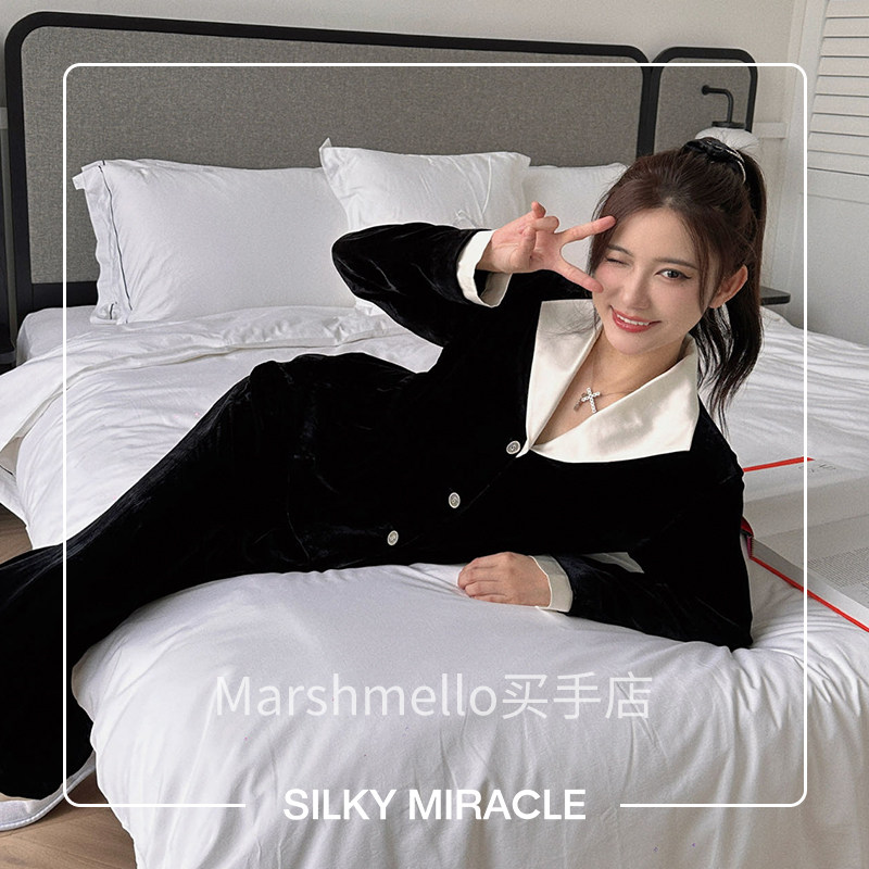 [6折]SILKY MIRACLE丝绒真丝睡衣RENAISSANCE蕾丝家居服套装复古
