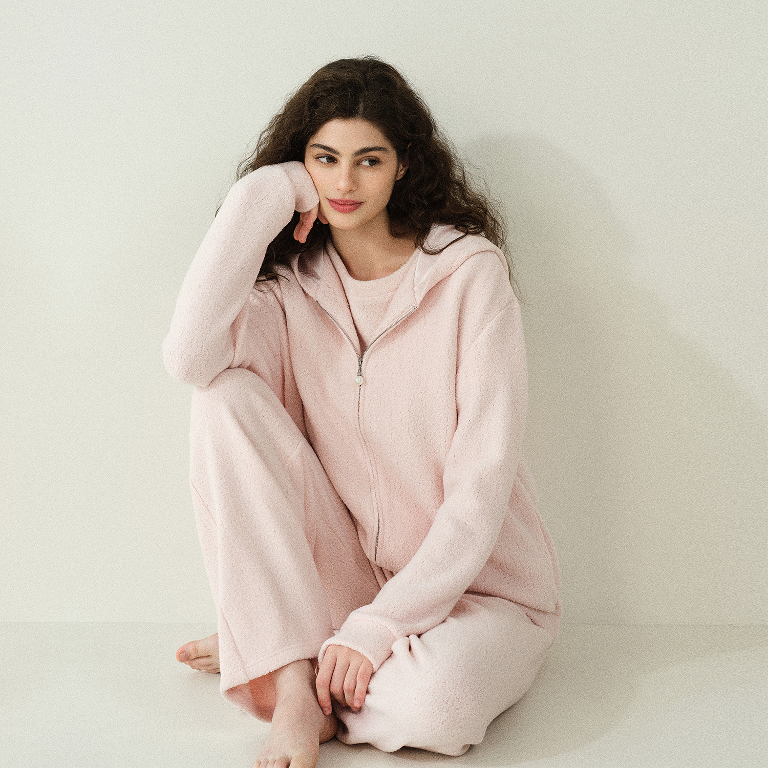 奚梦瑶同款SILKY MIRACLE半边绒睡衣Cream Soft绵羊毛真丝家居服