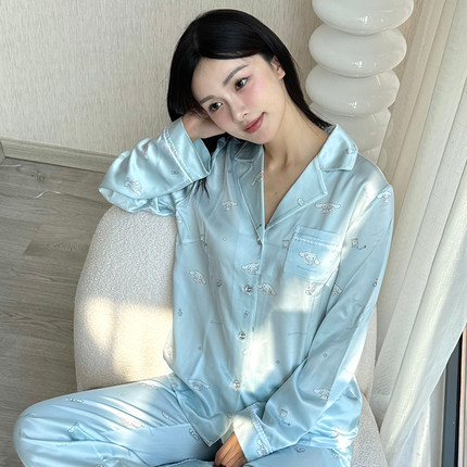 SILKY MIRACLE玉桂狗真丝睡衣Cinnamoroll大耳狗联名套装家居服女