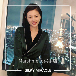 MIRACLE真丝睡袍男女长款 SILKY 丝绒睡衣家居服浴袍网红同款 6折