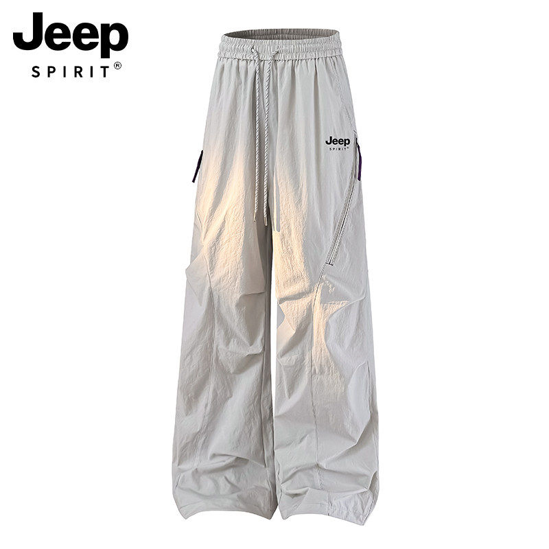 吉普JEEPSPIRIT男女情侣款夏季薄户外防风防水运动速干登山冲锋裤