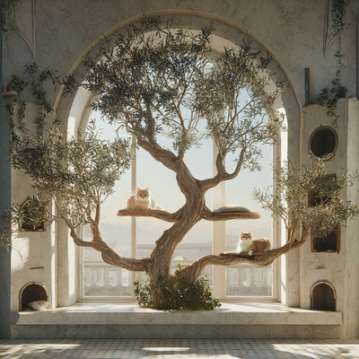 大型一体攀爬架猫爬架树屋