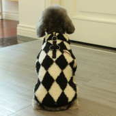 狗狗衣服秋冬保暖羊羔绒菱形格拉链绒衣泰迪宠物衣服冬装 小狗衣服