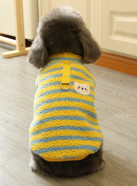 狗狗衣服秋冬羊羔绒彩条保暖绒衣猫咪宠物衣服秋季比熊泰迪狗衣服