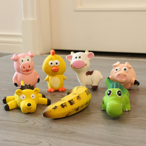 Popping天然乳胶宠物狗发声玩具