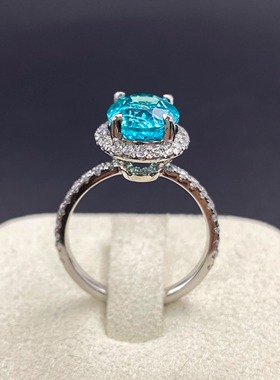 戈耀珠宝铂金Pt950人造钇铝榴石戒指实验室培育钻石培育宝石女士