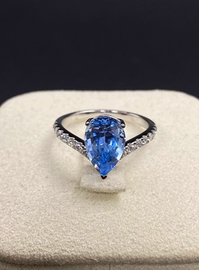 戈耀珠宝铂金Pt950培育合成尖晶石戒指实验室培育钻石培育宝石女