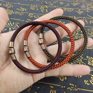 港版5mm粗防水不锈钢丝绳手链 适用于周家XL刺青酷黑3D转运珠男生