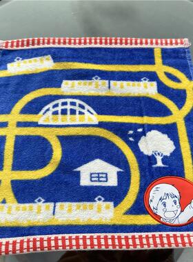 出口日本原单 卡通可爱蓝色纯棉柔软全棉舒适吸水贴布儿童 小方巾