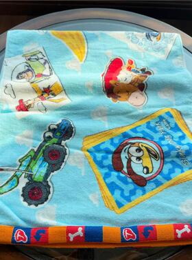出口日本原单 玩具总动Y 卡通可爱蓝色纯棉柔软割绒舒适 毛巾面巾