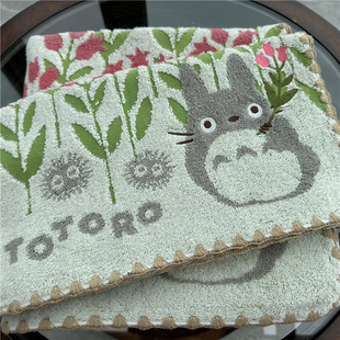 出口日本原单 毛巾浴巾 宫崎骏龙猫锁边卡通纯棉柔软全棉刺绣吸水