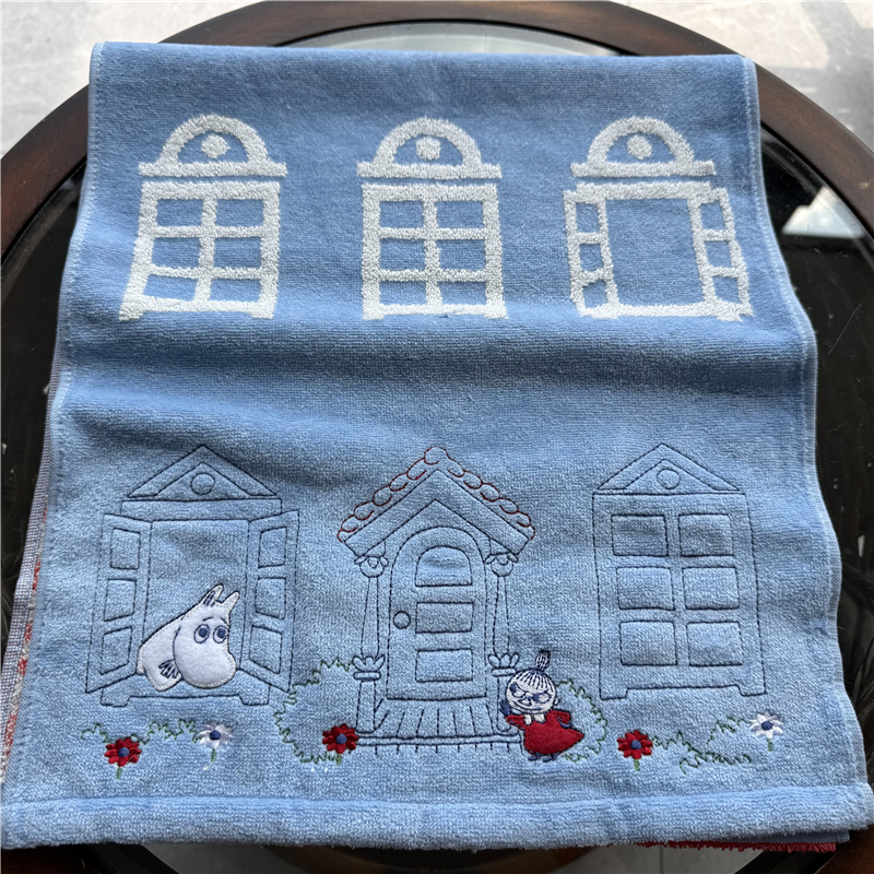出口日本原单 姆明MOOMI*N 卡通可爱刺绣纯棉柔软全棉吸水毛巾