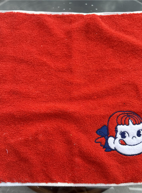 出口日本原单 不二家卡通可爱 红色纯棉柔软全棉舒适吸水 大方巾