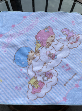 出口日本原单 美乐D melod*y 纯棉柔软 蓝色条纹 全棉 可爱大方巾