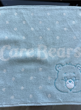 出口日本原单 蓝色小熊刺绣卡通可爱纯棉柔软全棉舒适 小方巾手帕