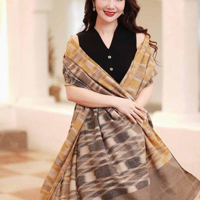 NagarNan-Pashmina系列重磅麦穗古法Gents那家楠克什米尔手工披肩