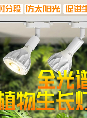 植物补光灯LED轨道灯全光谱模拟太阳光室内绿植墙生长灯