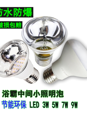 浴霸中间照明灯泡40W浴霸照明灯泡LED3W5W7W9W防水防爆E27R63节能