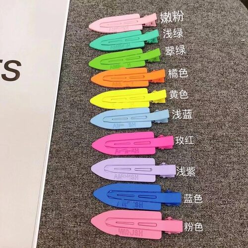 网红马卡龙糖果色磨砂字母发夹