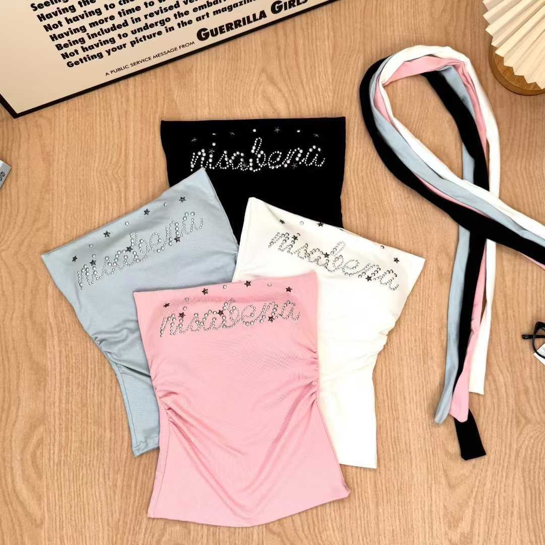 性感辣妹字母烫钻抹胸背心百搭女款夏季时髦挂脖装饰内带胸垫上衣,女装/女士精品,背心吊带,淘宝优惠券,粉丝福利购,淘宝优惠卷