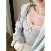 纯欲风背心上衣蕾丝拼接无袖 法式 内搭外搭衣 新款 女装 浪漫时尚 夏季