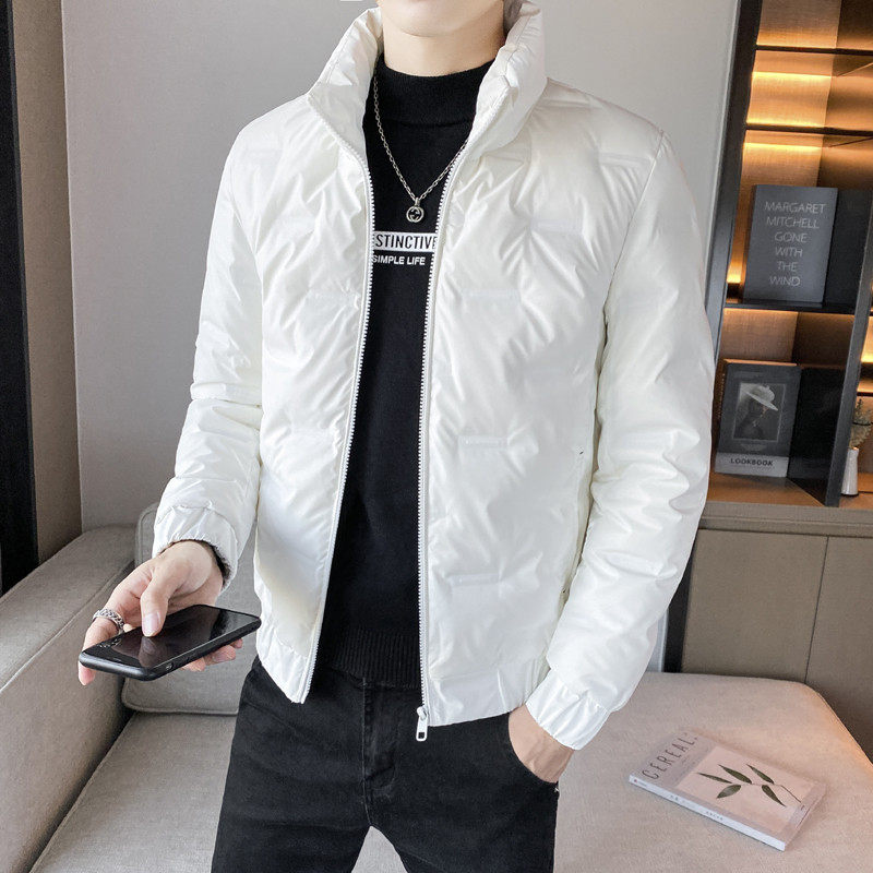 冬季精品亮面字母压花修身保暖羽绒服夹克外套 1 Y8010图片