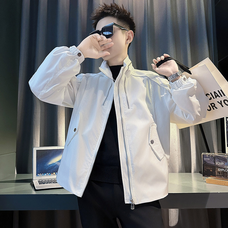 JK9100-P118控158韩版廓形痞帅直播间立领纯色工装夹克外套A,男装夹克,星座308A