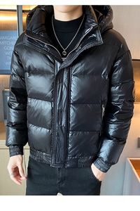 冬季高品质纯色百搭连帽面包服加厚羽绒服外套 4 Y8018图片