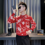 MY812-P68控9826年货大红色本命年福字马针织衫圆领打底衫毛衣B，男装T恤，星座308A