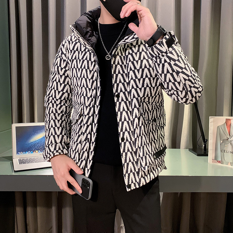 冬季休闲潮牌韩版花色立领加厚羽绒服外套CY5813-P188控258,男装羽绒服,星座308A