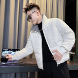 M88017-P135控175韩版痞帅潮牌纯色立领肌理感保暖棉衣外套D，男装棉衣，星座308A