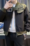 JK008-P118控158韩版痞帅棒球领拼接撞色工装夹克外套B，男装夹克，星座308A