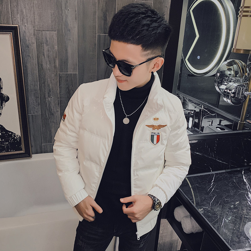 社会小伙亮面休闲时尚保暖压花羽绒服夹克外套4Y8016-P158控208,男装羽绒服,星座308A